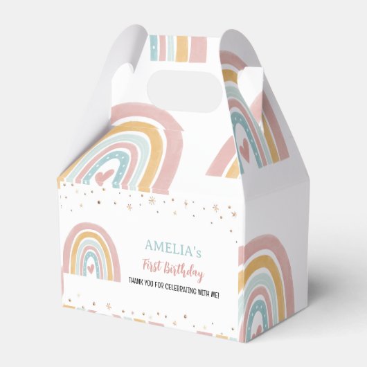 Boho Rainbow Favor Box Verjaardagsfeestje Bedankdoosjes (Achterkant)