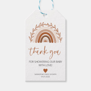 Boho Rainbow Favors Label, Earthy Baby shower Labe Cadeaulabel