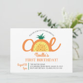 Boho Rainbow First Birthday, anananas Kaart (Staand voorkant)
