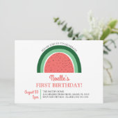 Boho Rainbow First Birthday, Watermelon Kaart (Staand voorkant)