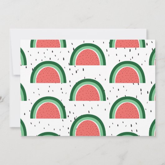 Boho Rainbow First Birthday, Watermelon Kaart (Achterkant)