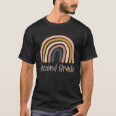 Boho Rainbow First Day of School 2021 Second Grade T-shirt (Voorkant)