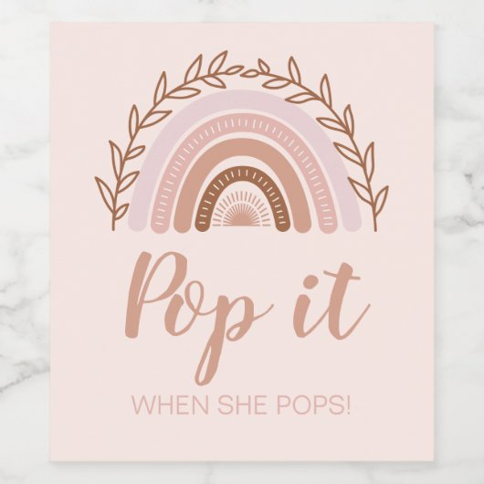 Boho Rainbow-flesetiket Wijn Etiket (Enkel label)