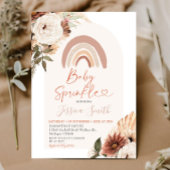 Boho Rainbow Floral Baby Sprinkle Baby shower Kaart
