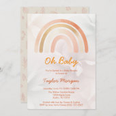 Boho Rainbow Floral Genderneutraal Baby shower Kaart (Voorkant / Achterkant)
