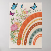 Boho Rainbow Flower Nursery Print Kinder Room Post (Voorkant)