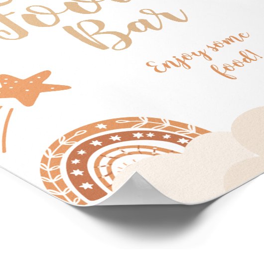 Boho Rainbow Food Bar Sign Poster (Hoek)