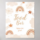 Boho Rainbow Food Bar Sign Poster (Voorkant)