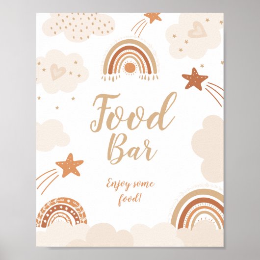 Boho Rainbow Food Bar Sign Poster (Voorkant)