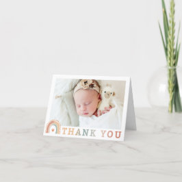 Boho Rainbow Foto Dank je wel Card – Earthy Waterc Bedankkaart