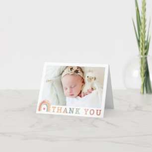 Boho Rainbow Foto Dank je wel Card – Earthy Waterc Bedankkaart