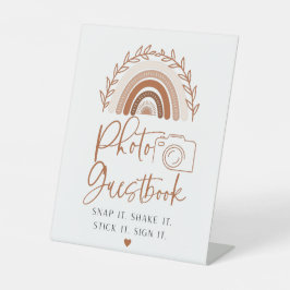 Boho Rainbow Foto Guestbook Reclamebord Met Voetstuk