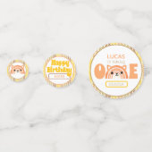 Boho Rainbow Fox First Birthday Confetti (Achterkanten)