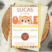 Boho Rainbow Fox First Birthday Invitation Save The Date