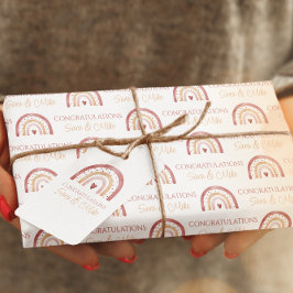 Boho Rainbow Gefeliciteerd met het verpakken van p Inpakpapier Vel