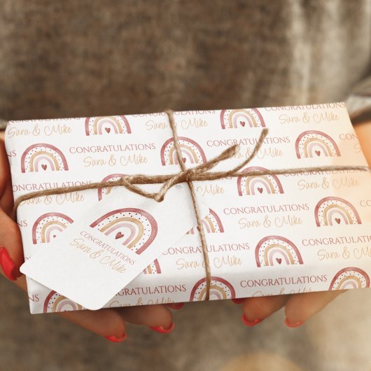 Boho Rainbow Gefeliciteerd met het verpakken van p Inpakpapier Vel