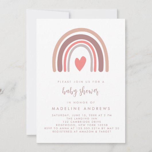 Boho Rainbow Gender Neutral Baby shower Kaart (Voorkant)