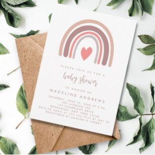 Boho Rainbow Gender Neutral Baby shower Kaart