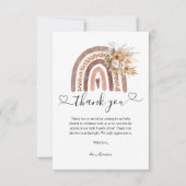 Boho Rainbow Genderneutraal Baby shower Bedankt (Voorkant)