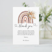 Boho Rainbow Genderneutraal Baby shower Bedankt (Staand voorkant)
