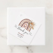 Boho Rainbow | Genderneutraal bruin Baby shower Bedankjes Labels (In situ)