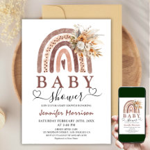 Boho Rainbow | Genderneutraal bruin Baby shower