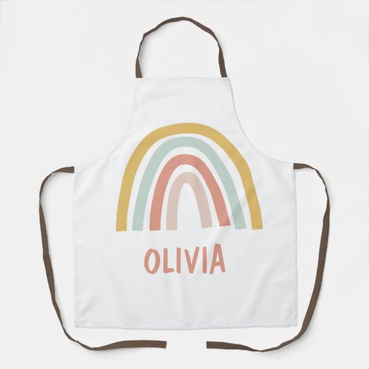 Boho Rainbow Gepersonaliseerd Schort (Voorkant)