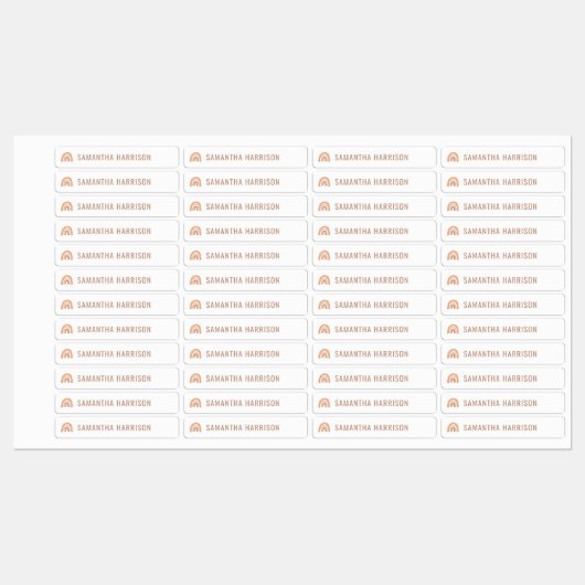 boho rainbow gepersonaliseerde naam schoollabels labels (Vel)