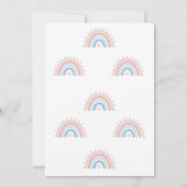 Boho Rainbow Geslacht onthullen uitnodiging, blauw Kaart (Achterkant)