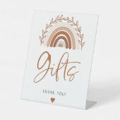 Boho Rainbow Gifts Sign for Baby shower Reclamebord Met Voetstuk (Voorkant)