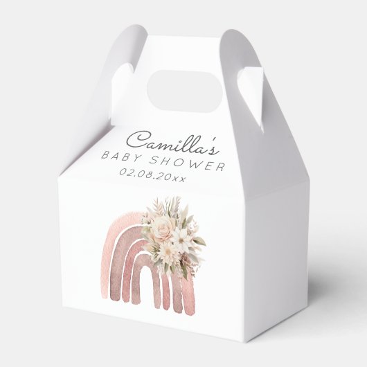 Boho Rainbow Girl Baby shower Bedankdoosjes (Achterkant)