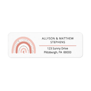 Boho Rainbow Girl Baby shower Return Address Label