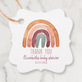 Boho Rainbow Girl Baby Shower Thank You Bedankjes Labels