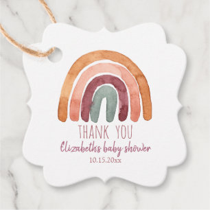 Boho Rainbow Girl Baby Shower Thank You Bedankjes Labels