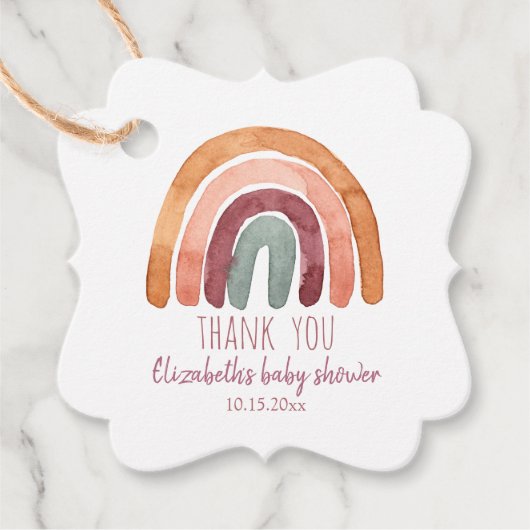 Boho Rainbow Girl Baby Shower Thank You Bedankjes Labels (Voorkant)