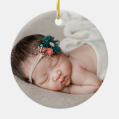 Boho Rainbow Girl Birth Stats Foto met Kerstmis Keramisch Ornament (Achterkant)