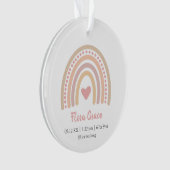 Boho Rainbow Girl Birth Stats Foto met Kerstmis Ornament (voorkant)