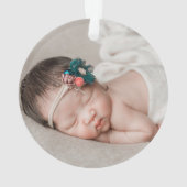 Boho Rainbow Girl Birth Stats Foto met Kerstmis Ornament (achterkant)