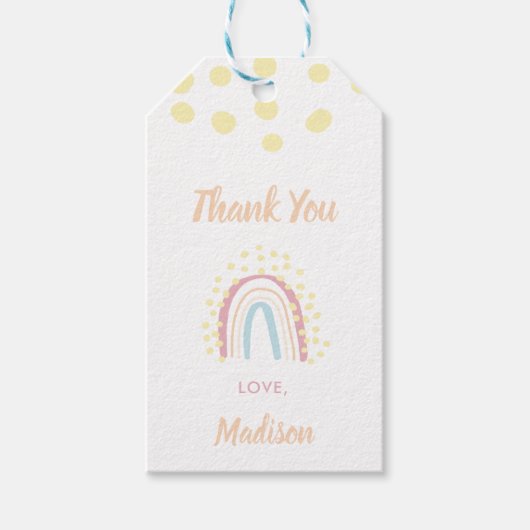 Boho Rainbow Girl Dank je Labels Cadeaulabel (Voorkant)