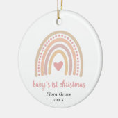 Boho Rainbow Girl Foto Baby's Eerste Kerstmis Keramisch Ornament (Links)