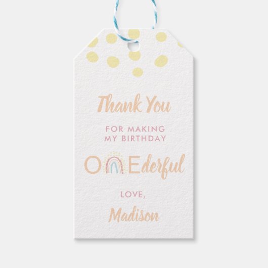 Boho Rainbow Girl hartelijk bedankt Cadeaulabel (Voorkant)
