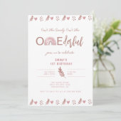 Boho Rainbow Girl Lovely Onederful Birthday Kaart (Staand voorkant)