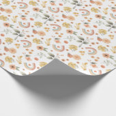 Boho Rainbow Girl Verjaardag Inpakpapier – WaterC (Hoek)