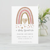 BOHO Rainbow Glitter roze Gold Girl Baby shower in Kaart (Staand voorkant)