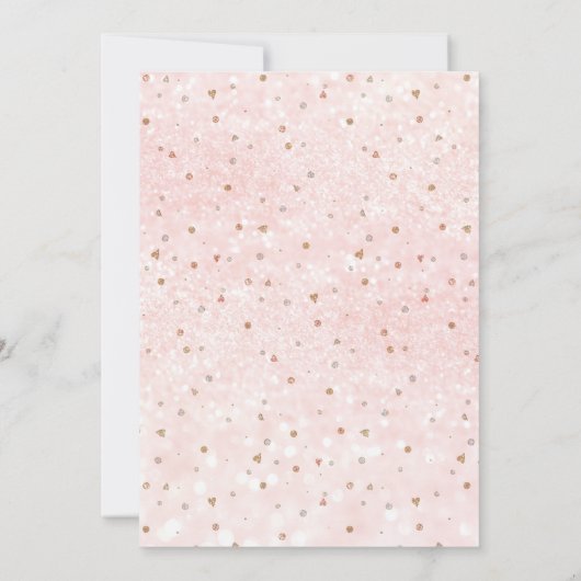 BOHO Rainbow Glitter roze Gold Girl Baby shower in Kaart (Achterkant)