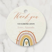 Boho Rainbow Gold Circle Bedankt Label (Voorkant)