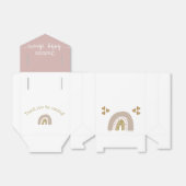 Boho Rainbow Gold Glitter Heart Baby Girl Shower F Bedankdoosjes (Uitgevouwen)