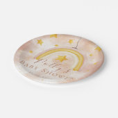 Boho Rainbow Gold Stars Magic Dust Baby shower Papieren Bordje (Gekanteld)