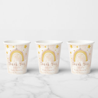 Boho Rainbow Gold sterren magisch stof Baby shower Papieren Bekers