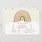 Boho Rainbow Golden Birthday Uitnodiging (Voorkant / Achterkant)